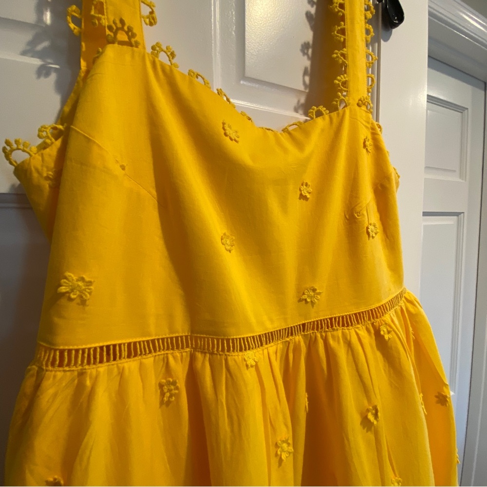 FARM RIO Yellow 3D Flowers Midi Dress - Picture 16 of 16